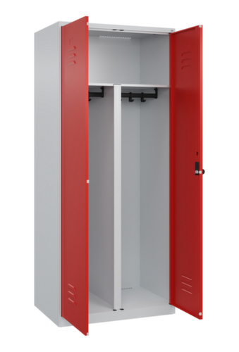 C+P Locker met zitbank Classic Plus voor scheiding van kleding, vakbreedte 400 mm