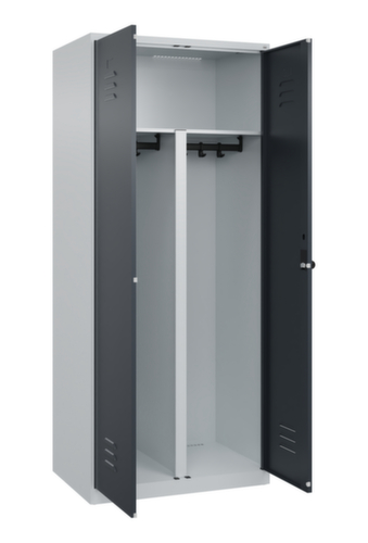 C+P Locker met zitbank Classic Plus voor scheiding van kleding, vakbreedte 400 mm