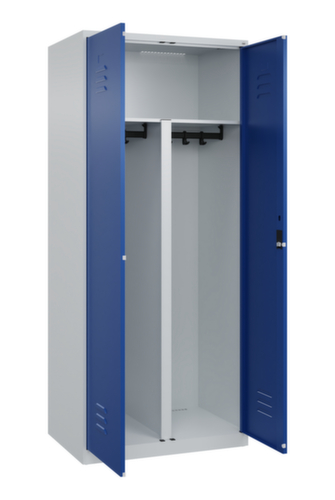 C+P Locker met zitbank Classic Plus voor scheiding van kleding, vakbreedte 400 mm