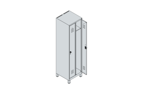 C+P locker Classic Plus met 2 vakken, vakbreedte 250 mm