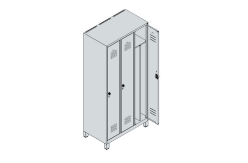 C+P Locker Classic Plus voor scheiding van kleding, vakbreedte 300 mm