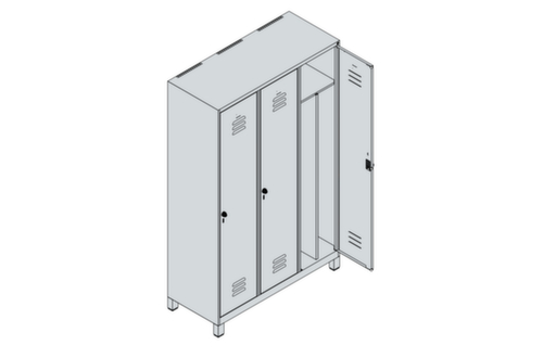 C+P Locker Classic Plus voor scheiding van kleding, vakbreedte 400 mm