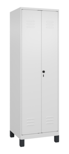 C+P Locker met zitbank Classic Plus voor scheiding van kleding, vakbreedte 300 mm