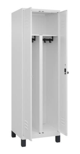 C+P Locker met zitbank Classic Plus voor scheiding van kleding, vakbreedte 300 mm