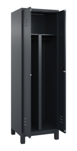 C+P Locker met zitbank Classic Plus voor scheiding van kleding, vakbreedte 300 mm