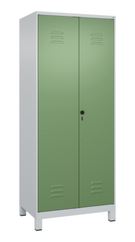 C+P Locker met zitbank Classic Plus voor scheiding van kleding, vakbreedte 400 mm