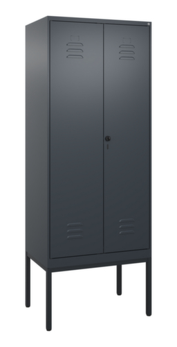 C+P Locker met zitbank Classic Plus voor scheiding van kleding, vakbreedte 400 mm