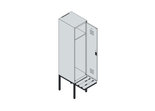 C+P locker Classic Plus met bank, vakbreedte 400 mm