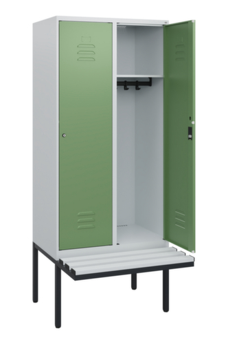 C+P locker Classic Plus met bank, vakbreedte 400 mm