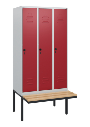 C+P locker Classic Plus met bank, vakbreedte 300 mm