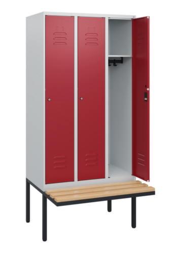 C+P locker Classic Plus met bank, vakbreedte 300 mm