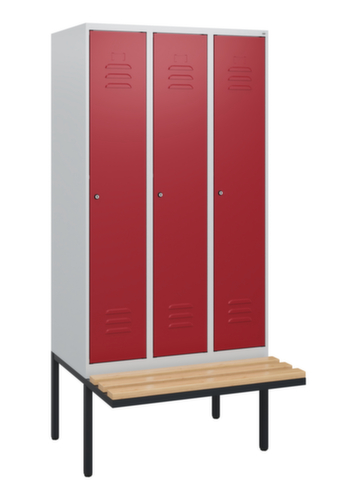 C+P locker Classic Plus met bank, vakbreedte 300 mm