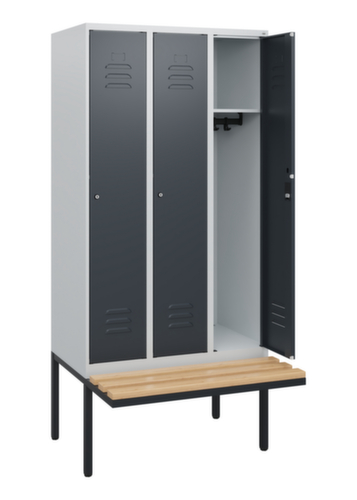 C+P locker Classic Plus met bank, vakbreedte 300 mm