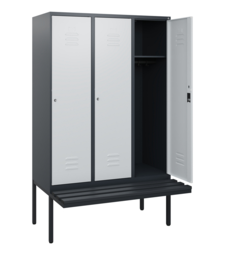 C+P locker Classic Plus met bank, vakbreedte 400 mm