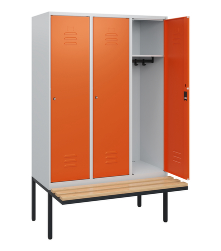 C+P locker Classic Plus met bank, vakbreedte 400 mm