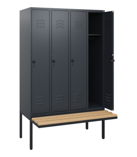 C+P locker Classic Plus met bank, vakbreedte 300 mm