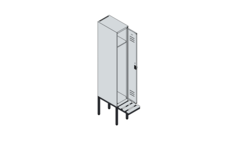 C+P locker Classic Plus met bank, vakbreedte 300 mm