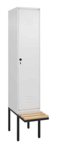 C+P Locker met zitbank Classic Plus voor scheiding van kleding, vakbreedte 400 mm