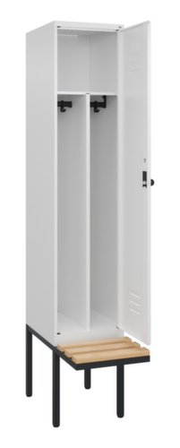 C+P Locker met zitbank Classic Plus voor scheiding van kleding, vakbreedte 400 mm