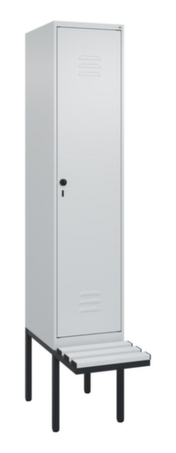 C+P Locker met zitbank Classic Plus voor scheiding van kleding, vakbreedte 400 mm