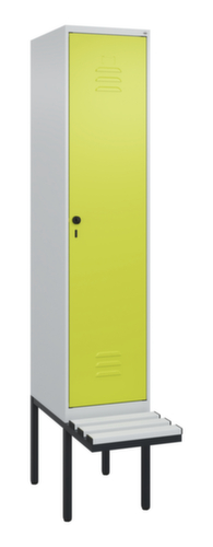 C+P Locker met zitbank Classic Plus voor scheiding van kleding, vakbreedte 400 mm