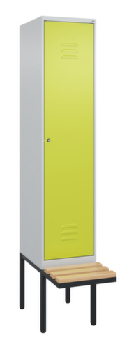 C+P Locker met zitbank Classic Plus voor scheiding van kleding, vakbreedte 400 mm