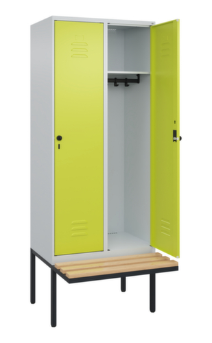 C+P locker Classic Plus met bank, vakbreedte 400 mm
