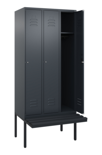 C+P locker Classic Plus met bank, vakbreedte 300 mm