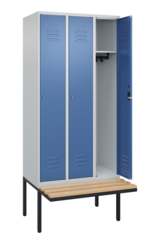 C+P locker Classic Plus met bank, vakbreedte 300 mm