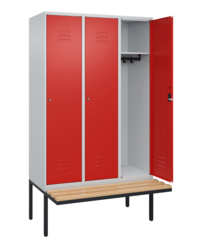 C+P locker Classic Plus met bank, vakbreedte 400 mm