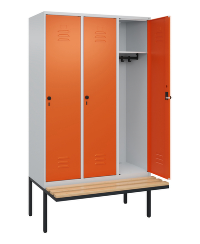 C+P locker Classic Plus met bank, vakbreedte 400 mm