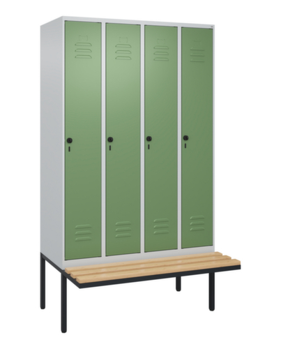 C+P locker Classic Plus met bank, vakbreedte 300 mm