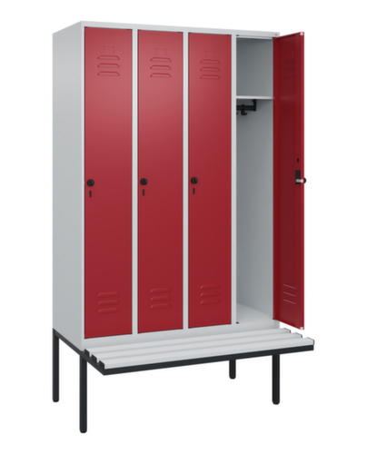 C+P locker Classic Plus met bank, vakbreedte 300 mm