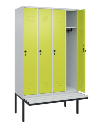 C+P locker Classic Plus met bank, vakbreedte 300 mm