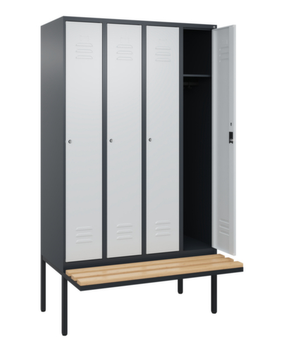 C+P locker Classic Plus met bank, vakbreedte 300 mm