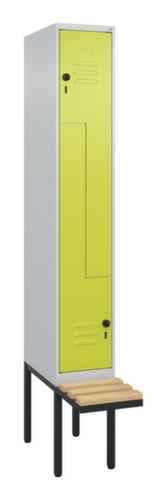 C+P Z-locker Classic Plus met ondergebouwde bank, vakbreedte 300 mm