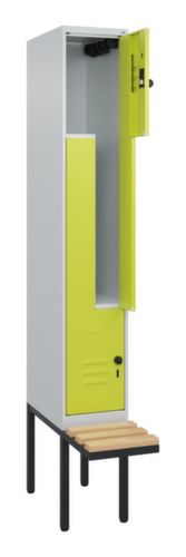 C+P Z-locker Classic Plus met ondergebouwde bank, vakbreedte 300 mm