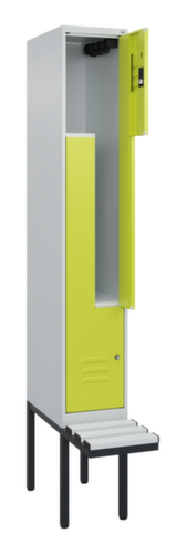 C+P Z-locker Classic Plus met ondergebouwde bank, vakbreedte 300 mm