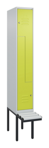 C+P Z-locker Classic Plus met ondergebouwde bank, vakbreedte 300 mm