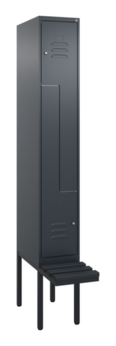 C+P Z-locker Classic Plus met ondergebouwde bank, vakbreedte 300 mm