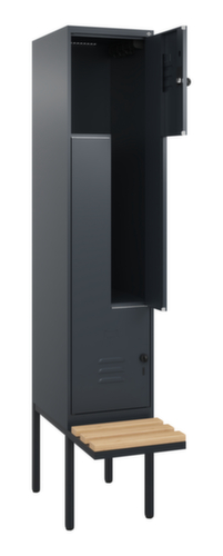 C+P Z-locker Classic Plus met ondergebouwde bank, vakbreedte 400 mm