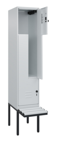 C+P Z-locker Classic Plus met ondergebouwde bank, vakbreedte 400 mm