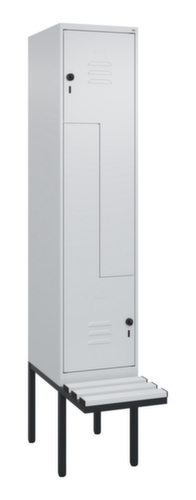 C+P Z-locker Classic Plus met ondergebouwde bank, vakbreedte 400 mm