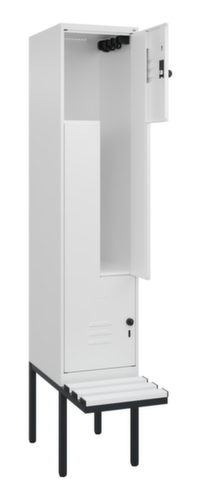 C+P Z-locker Classic Plus met ondergebouwde bank, vakbreedte 400 mm