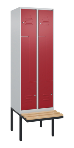 C+P Z-locker Classic Plus met ondergebouwde bank, vakbreedte 300 mm