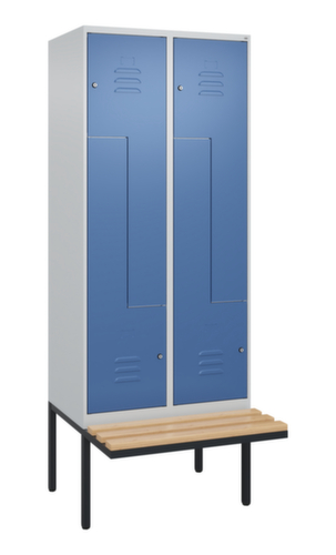 C+P Z-locker Classic Plus met ondergebouwde bank, vakbreedte 400 mm