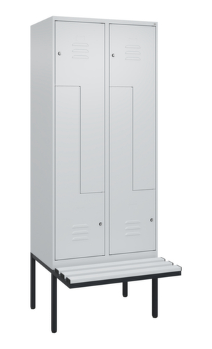 C+P Z-locker Classic Plus met ondergebouwde bank, vakbreedte 400 mm