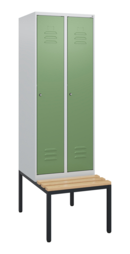 C+P locker Classic Plus met bank, vakbreedte 300 mm