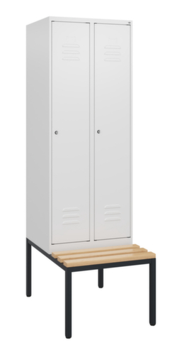 C+P locker Classic Plus met bank, vakbreedte 300 mm