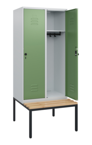 C+P locker Classic Plus met bank, vakbreedte 400 mm